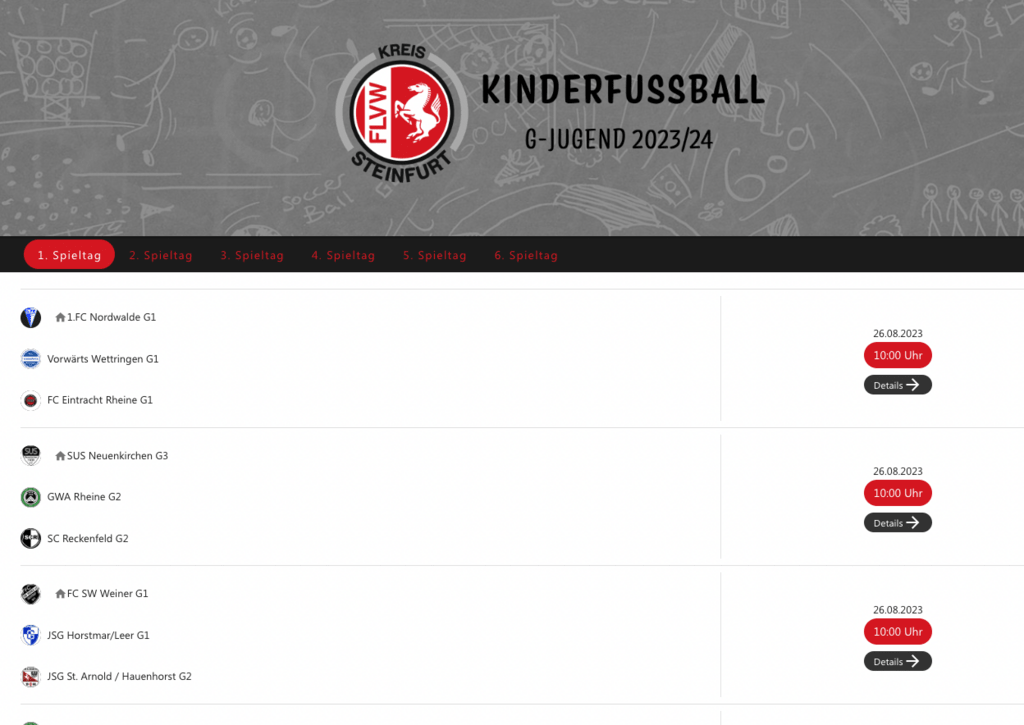 G-Jugend Spielplan (Hinrunde 2023/24)